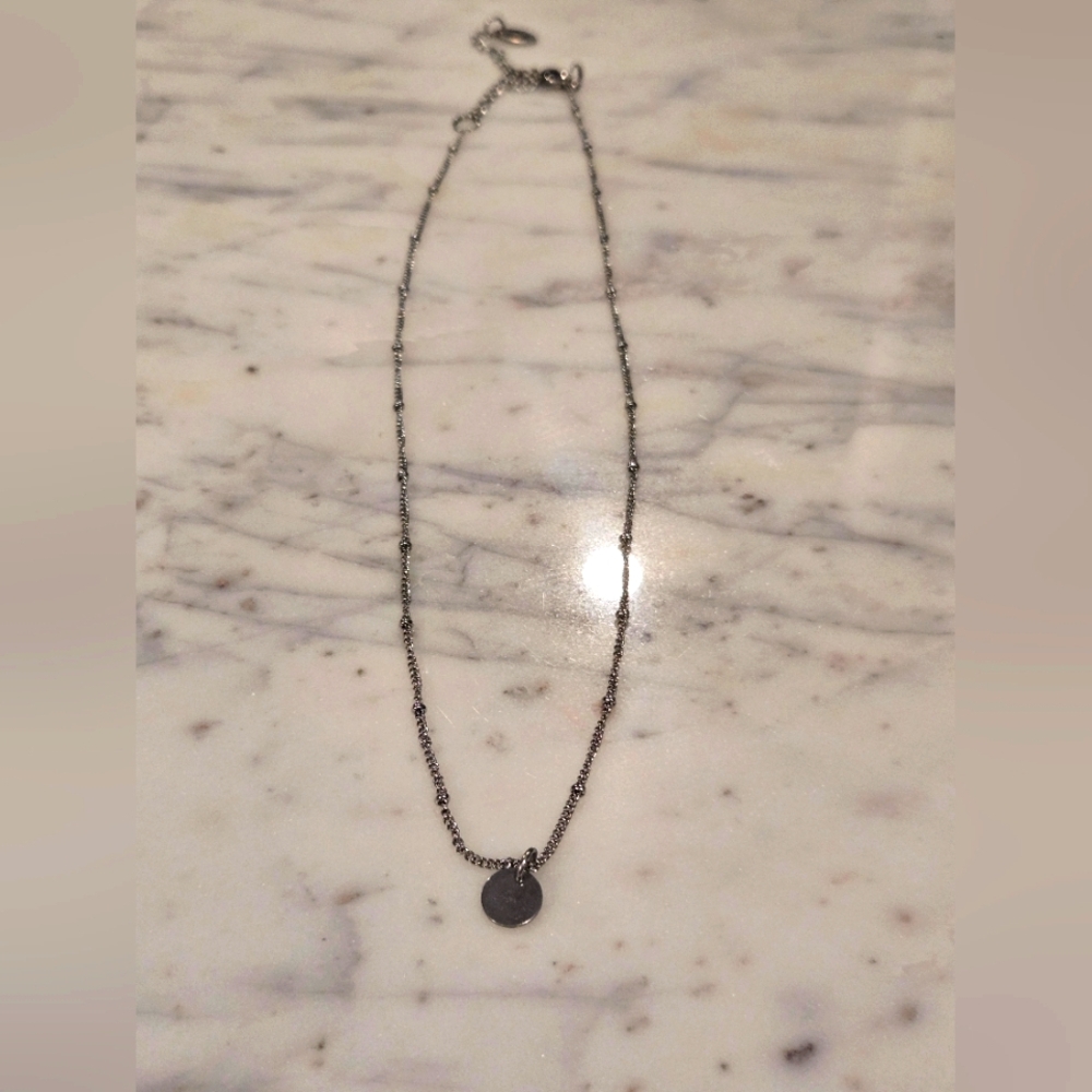 Twenty Compass Silver Disc Necklace